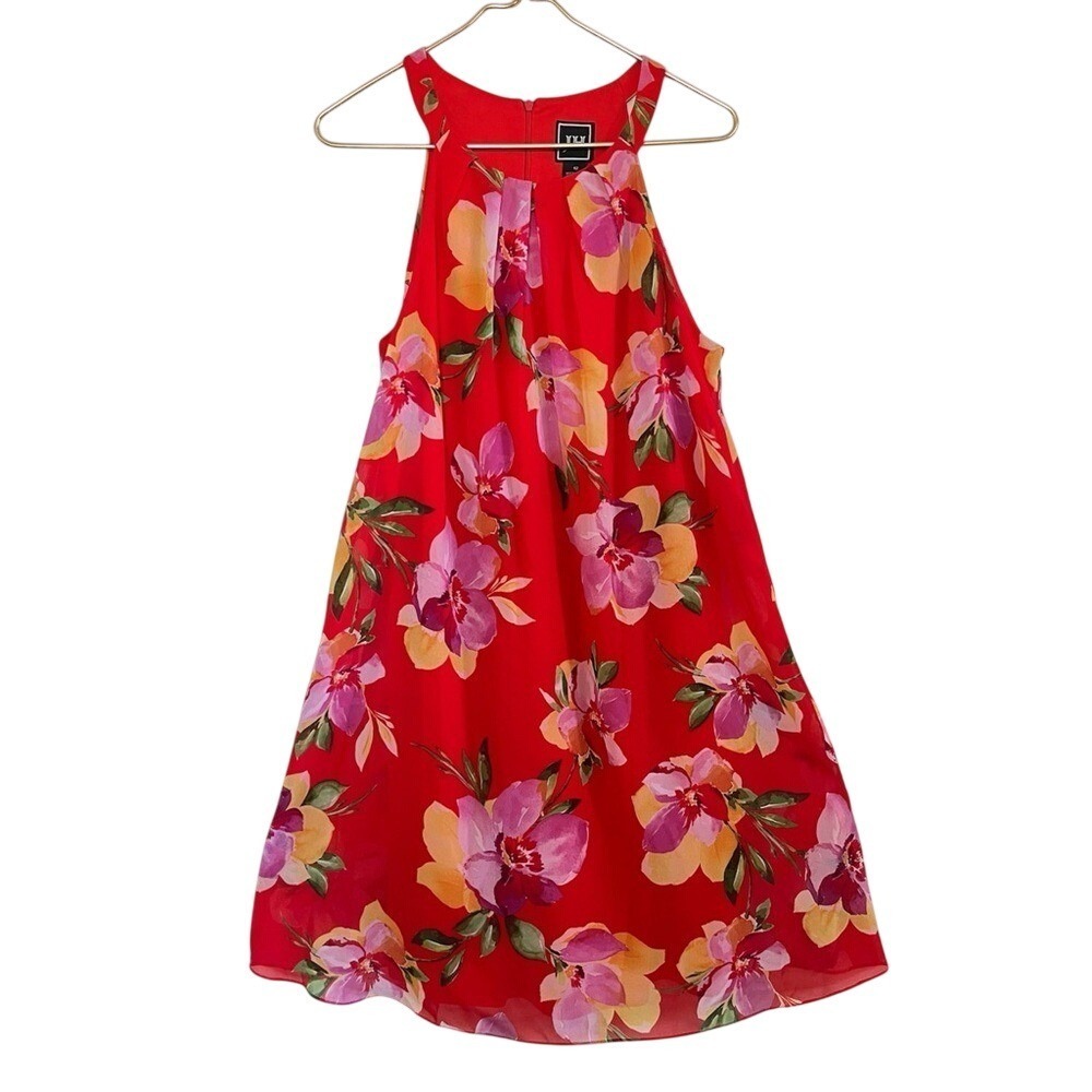 JH Floral Vibrant Red summer Mini Dress size 12